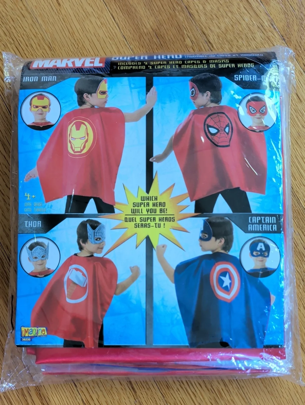 Marvel Kids Red and Blue Superhero Capes and Masks - Set Of 4